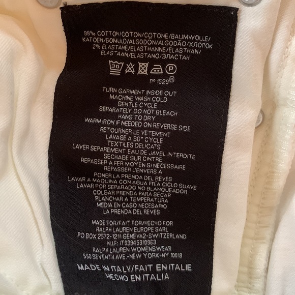 NWOT RL BLACK LABEL 105 CIGARETTE SKINNY JEANS WHITE WASH FIVE POCKETS SIZE 28 - Picture 10 of 11